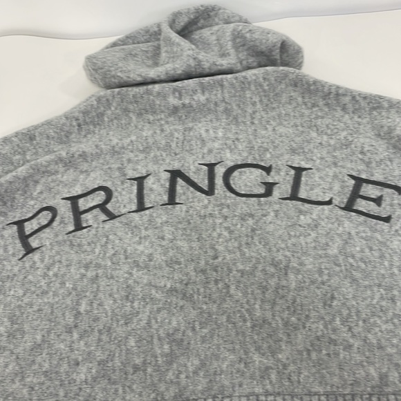 Pringle of Scotland x H&M Women’s Sweater S Grey Neon Yellow Cuff Hood Drawcord - Picture 11 of 16